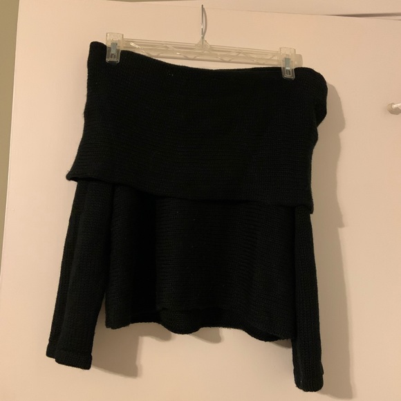 LF Black Seek Off the Shoulder Sweater - Picture 2 of 3